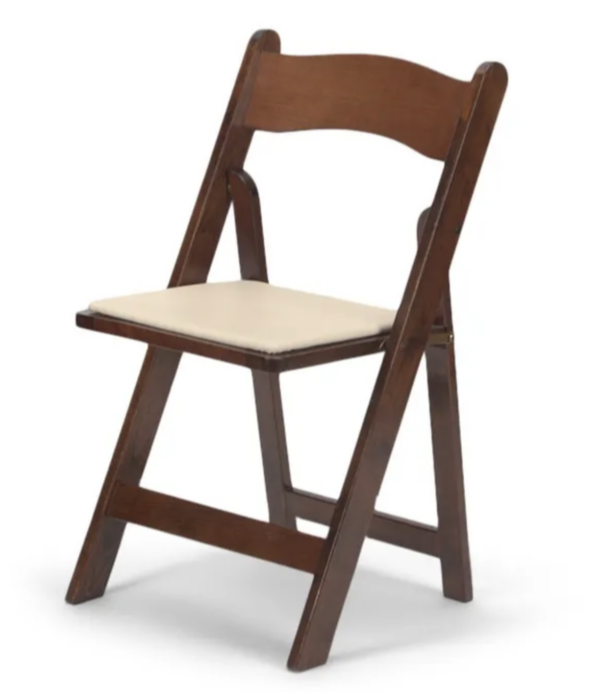 Fruitwood Folding Garden Chair with Ivory Padding